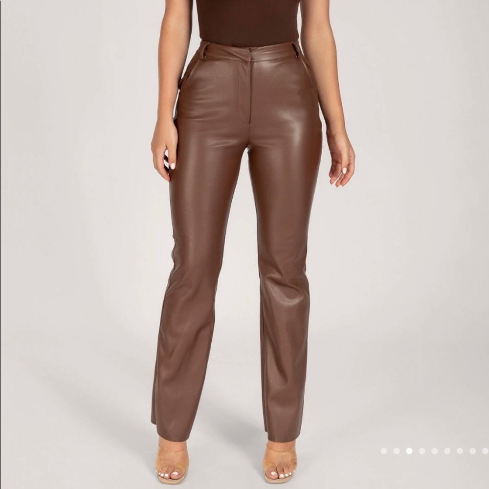 Meshki Tyra Straight Leg Faux Leather Pants